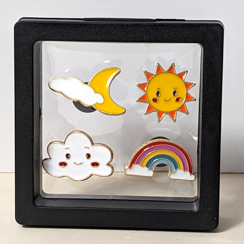 Cute Weather Pin Gift Set with Display Frame - Picture 1 of 3